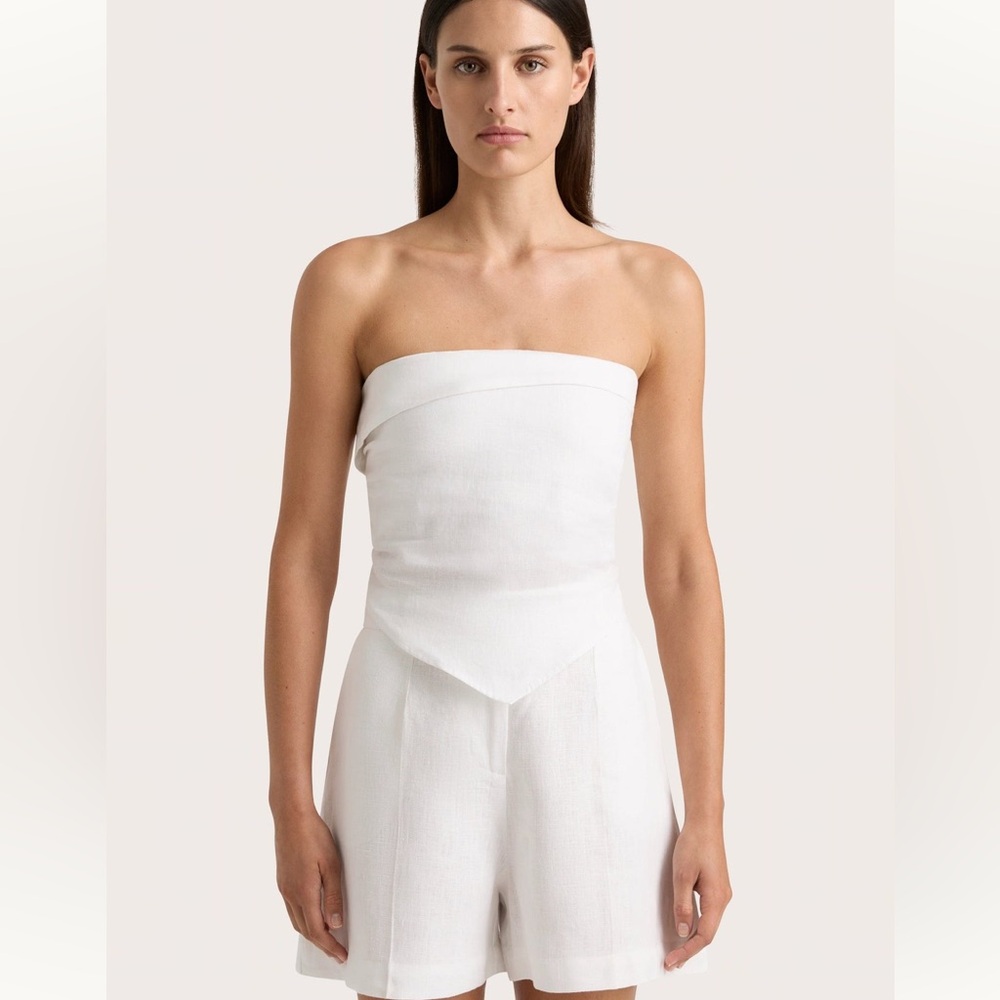 Faithful the Brand Antibes Strapless Top White
